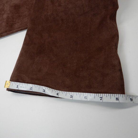 AZALEA WANG Vincent Knee High Open Toe Boots 6.5 Wedge Heel Brown Suede NEW - Picture 12 of 14